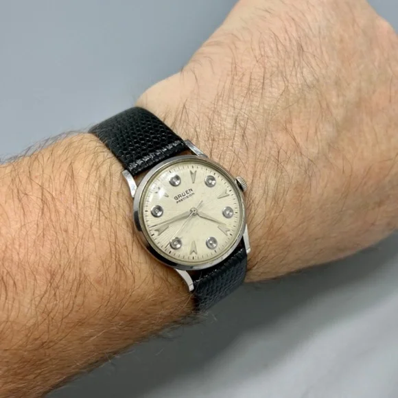 Vintage Gruen Precision Mens Diamond Dial Watch - Picture 11 of 11